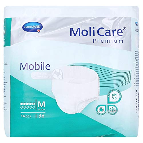 Paul Hartmann AG molicare Premium Mobile 5 gota (Antes molicare mobile Light); Soporte de envío, pañales para adultos EN Medio incontinencia (14 unidades.)