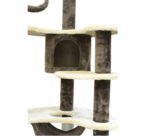 PawHut Rascador para Gatos 153x65x50 cm Arbol para Arañar Poste Centro De Actividades Gato Color Marron