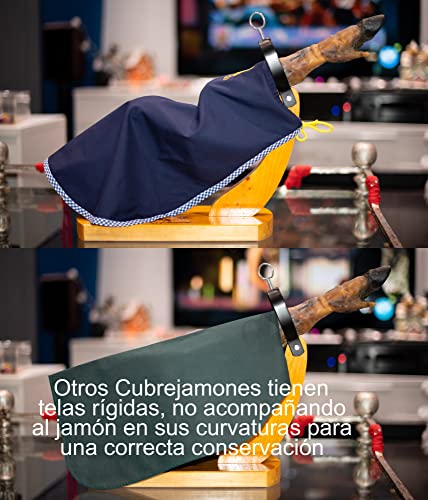 PECELLÍN Cubre Jamon PROFESIONAL, Cubrejamonero de Tela 57cm, Fabricado en España, Cubrejamon con 35% Algodon y 65% Poliester, Funda para Cubrir Patas y Paletas de Jamones Color Azul