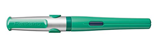 Pelikan 802956 - Pluma estilográfica con cartucho Línea Pelikano Cuerpo verde, plumín A, agarre antideslizante, mango ergonómico