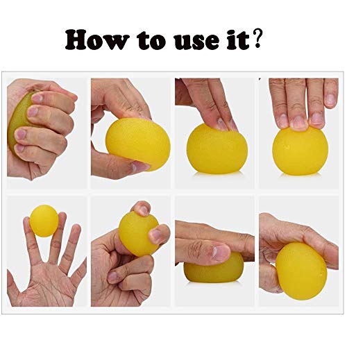 Pelota Rehabilitacion Mano, Pelota Antiestres Pelotas Ejercicio Manos, Antiestres Ejercitar para Fisioterapia, Tratamiento de Manos, Alivio del estrés, 3 Niveles de Resistencia, 3 Colores