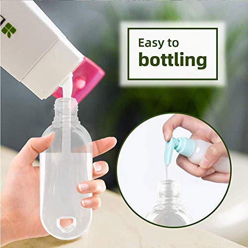 PENGXING 2Pcs 50ml Botella Recargable Vacía Botellas de Almacenamiento con Llavero, Recipiente Cosmético Portátil de Plástico Transparente de Viaje (2pcs)