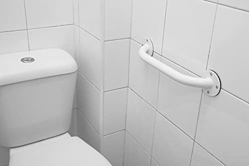 PEPE - Asa de Seguridad para Baño 30 cm (x2 uds), Barra Baño Minusválido, Asidero Baño, Barra Agarre Ducha, Asidero Ducha, Barra Apoyo Baño, Baranda Baño Niños y Mayores, Barra WC (Acero Epoxi Blanco)