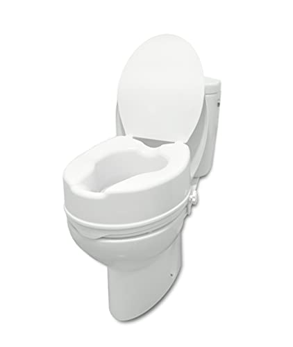 PEPE - Elevador WC con Tapa (15 cm de altura), Asiento Elevador WC Adultos, Elevador WC Universal, Asiento WC Ortopédico, Elevador Inodoro Personas Mayores y Minusválidos, Alzador WC Adulto, Blanco.