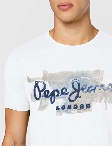 Pepe Jeans GOLDERS Camiseta para Hombre, Blanco (Optic White 802), Medium