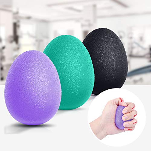 Peradix 3 Piezas Pelotas Antiestres Bolas, Pelotas en Forma de Huevo Fortalecedor de Agarre de Mano Entrenador de Dedos para Ejercicios y Rehabilitación Fortalecimiento de Manos y Dedos