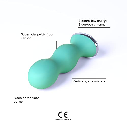 Perifit - Ejercitador de Kegel con aplicación | Entrenador del suelo pélvico | Fortalece tu suelo pélvico, mejora el control de la vejiga y agiliza la recuperación postparto | Verde