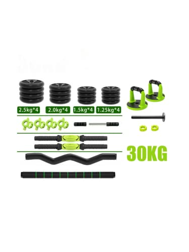 Pesas y Mancuernas Ajustables de 20 Kg / 30 Kg / 40 Kg 4en1 con Barra de Pesas, Barra de Pesas Curva, Pesa Rusa o Kettlebell y Barra para Rueda Abdominal. Tu Gym en Casa, 20Kg, 30 Kg, 40 Kg. (30)