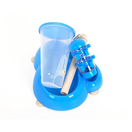 Pet Waterer Pet Automatic Feeder Fuente de agua vertical 2 en 1 ( Color : Blue )