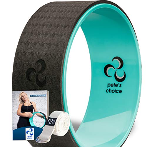 pete's choice Rueda de Yoga Dharma – Incluye eBook y Correa de Yoga I Accesorio de Yoga de Gran Comodidad y Durabilidad I Rueda de Equilibrio para Mayor Flexibilidad y Precisión