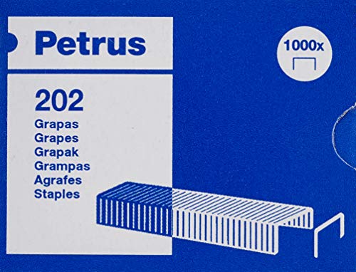 PETRUS 55700 - Grapas galvanizadas escolar/oficina modelo 202 (x1000)