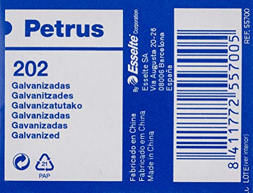 PETRUS 55700 - Grapas galvanizadas escolar/oficina modelo 202 (x1000)