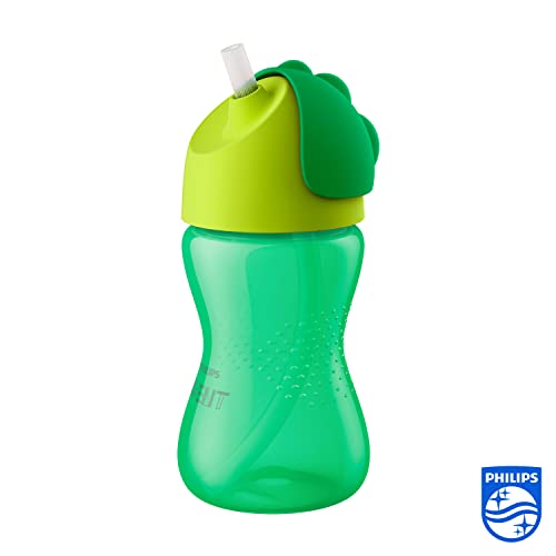 Philips Avent SCF798/01 - Vaso con pajita flexible, 300 ml, 12 m+, válvula antigoteo, piezas compatibles Philips Avent, niño, color verde