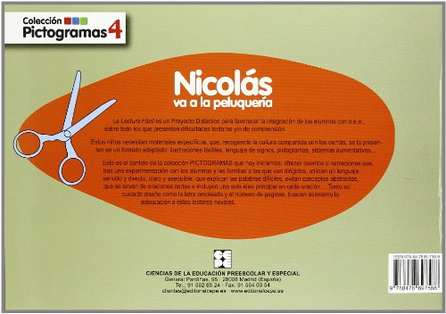 Pictogramas: Nicolás va a la peluquería: 4 (Pictogramas: lecturas fáciles para niños con dificultades)