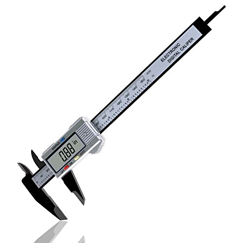 Pie de Rey 150mm, Fixget Calibre Digital Profesional Electrónico Vernier Caliper Calibrador de Plástico Medición del Diámetro Interno con Pantalla LCD Auto Off Inch/mm 0-150mm