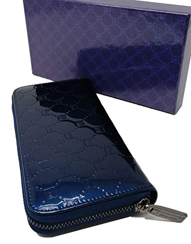 PIERRE CARDIN Cartera de Mujer, Bonita, Grande, espaciosa, Piel, RFID, Regalo, Cartera con Monedero, Tarjetero, Cartera niña (Azul)