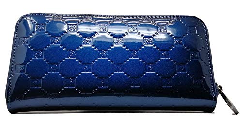 PIERRE CARDIN Cartera de Mujer, Bonita, Grande, espaciosa, Piel, RFID, Regalo, Cartera con Monedero, Tarjetero, Cartera niña (Azul)