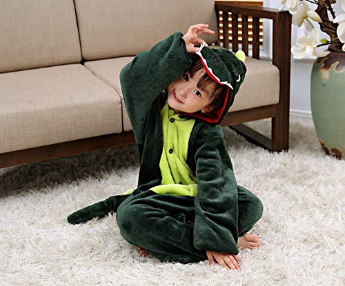 Pijama con capucha para niños y niñas, diseño de dinosaurio, tiburón, gorila, animal, Cocodrilo/dinosaurio., 11-12 Años