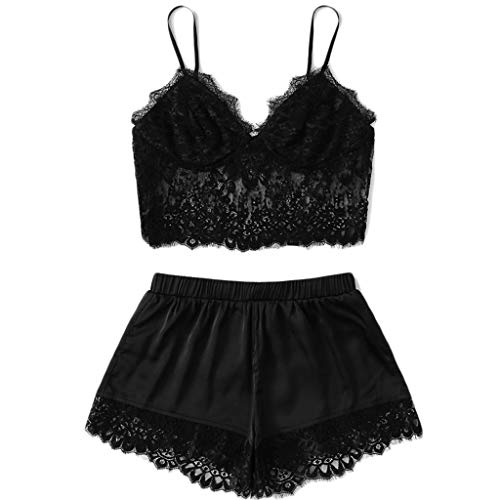 Pijamas de mujer Sexy Lace Sling Shorts Mujer Ropa de dormir