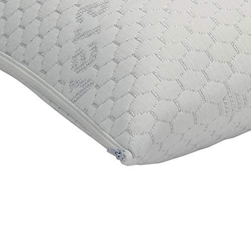 Pikolin Home - Almohada viscoelástica con Aloe Vera de firmeza media, hilo de color plata y doble funda que trasmite relax y confort