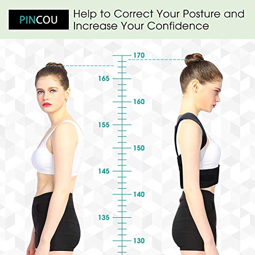 PINCOU Férulas para Espalda, Corrector de Postura para Espalda, Corrector de Espalda Ajustable para Hombre y Mujer, Corrector de Postura Full Lumbar Cinturón para el Cuello, Mejorar Mala Postura-M