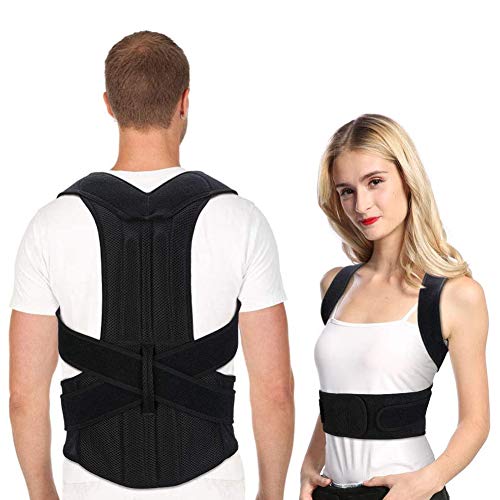 PINCOU Férulas para Espalda, Corrector de Postura para Espalda, Corrector de Espalda Ajustable para Hombre y Mujer, Corrector de Postura Full Lumbar Cinturón para el Cuello, Mejorar Mala Postura-M