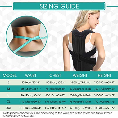 PINCOU Férulas para Espalda, Corrector de Postura para Espalda, Corrector de Espalda Ajustable para Hombre y Mujer, Corrector de Postura Full Lumbar Cinturón para el Cuello, Mejorar Mala Postura-XXL