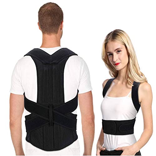 PINCOU Férulas para Espalda, Corrector de Postura para Espalda, Corrector de Espalda Ajustable para Hombre y Mujer, Corrector de Postura Full Lumbar Cinturón para el Cuello, Mejorar Mala Postura-XXL