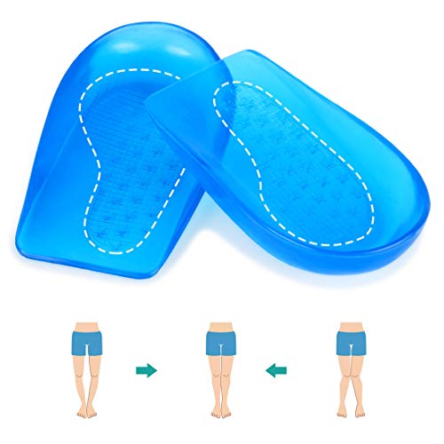 PINCOU Plantillas de TalóN de CuñA para la PronacióN de TalóN Tipo O/X para SupinacióN y PronacióN, 2 Almohadillas de Gel Para TalóN OrtopéDicas para el TalóN y la OrreccióN para Mujeres y Hombres