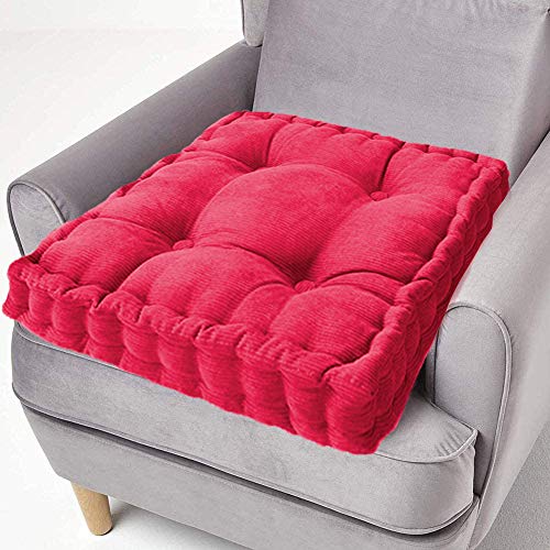 ping bu Cojín de refuerzo 100% algodón, cojines de 10 cm de grosor, cojín grande de 50 cm de grosor, cojín cuadrado grande para silla de adultos sillón jardín (45 x 45 cm), rojo