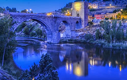 Pintura Nocturna Del Puente Del Río Toledo España Por Números Diy Kit De Pintura Al Óleo De Lienzo Único Pintura Digital