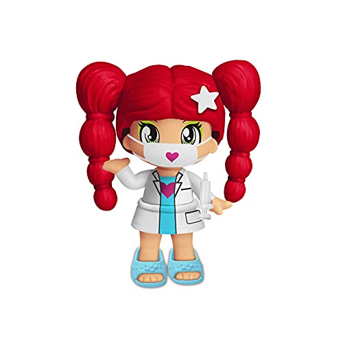 Pinypon - Pack de 4 Figuras de Hospital, set de diferentes muñecas Pinypon, doctora, enfermera, 2 pacientes y varios accesorios médicos, para niñas y niños a partir de 4 años, FAMOSA (700016650)