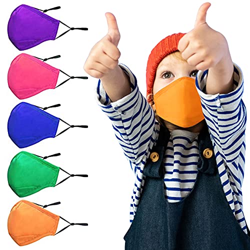 PIPRE 5 Mascarillas Niños Reutilizables, Mascarillas de Color para NiñOs Tela Multifuncional mascarillas de tela Lavable Transpirable Cubierta Reutilizable Boca-Nariz mascarillas de algodon