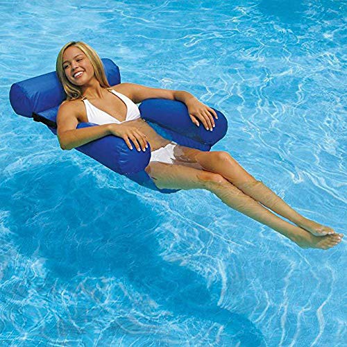 Piscina Silla Hamaca de Agua portátil, Catre Plegable Asiento Piscina Piscina polivalente Hamaca Silla Flotante Flotante Asiento Cama Suave Chaise Lounge,1