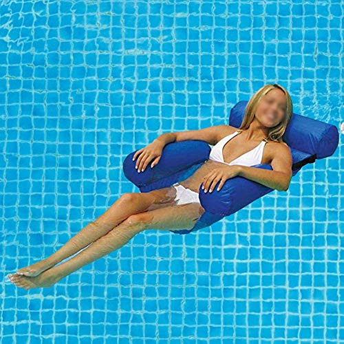 Piscina Silla Hamaca de Agua portátil, Catre Plegable Asiento Piscina Piscina polivalente Hamaca Silla Flotante Flotante Asiento Cama Suave Chaise Lounge,1