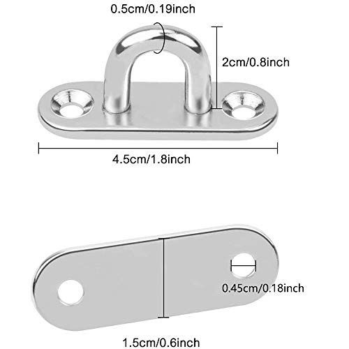 Placas De Ojo Placa De Cubierta De Acero Inoxidable Placa De Ojo De Acero Inoxidable Para Sillas Colgantes, Toldos, Accesorios Para Barcos, Herrajes Para Cubiertas De Barcos, Etc. 5 Mm 6 Piezas