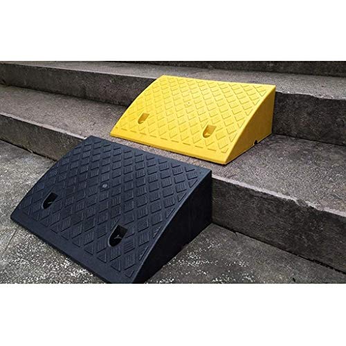 Plataforma de pendiente Rampas de seguridad multifunción, tienda de conveniencia Entrada del centro comercial Rampas para sillas de ruedas Rampas de umbral portátiles de plástico 7 13,5 CM (Color negr