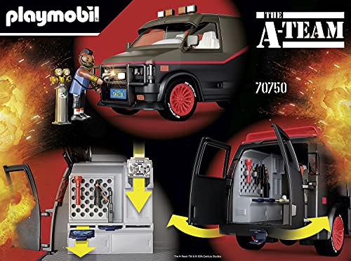 PLAYMOBIL 70750 La furgoneta del Equipo A, Diseño icónico para fans, coleccionistas y niños, de 5 a 99 años