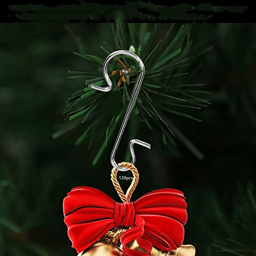 PLCatis Colgador de Navidad S Gancho Navidad 120 Piezas 30x18mm Flexible Astilla Ganchos de adorno de árbol de navidad para Decoraciones de navidad