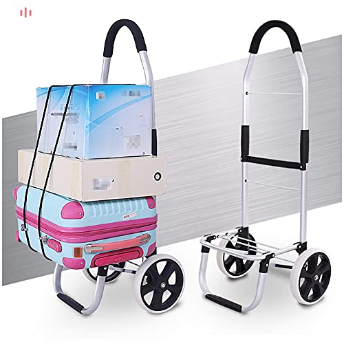 Plegable Carrito De Compras 2 Ruedas, Impermeable Carro De Compras Subir Escaleras Empujar-Tirar Bolsa Térmica Insulado Carretilla De Mano Con Cordón Elástico Por Supermercado Picnic 40L (Azul)