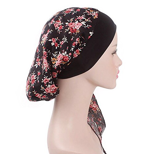 Pluto & Fox Turbante Gorra Pañuelo Para Cabeza De Tela De Mujer Para Cáncer Quimioterapia Chemo Oncológico Noche Pèrdida de Pelo Cabello (Diseño 6, 1)