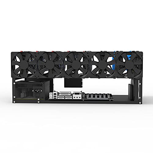 PNGOS Mining Rig Frame Mining Rig Frame Acero Open Air Mining Frame Rig Case hasta 6/8 GPU para ETH Ethereum Bitcoin Mining Accesorios Herramientas