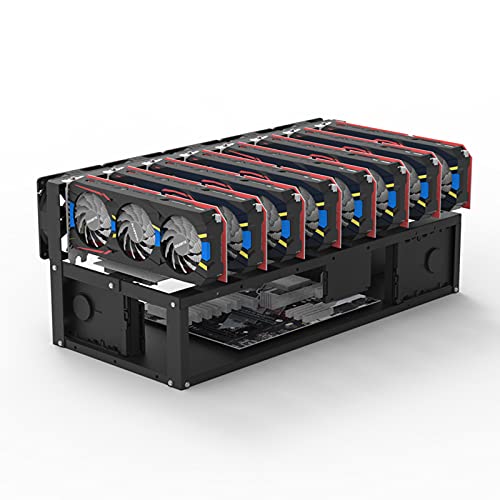 PNGOS Mining Rig Frame Mining Rig Frame Acero Open Air Mining Frame Rig Case hasta 6/8 GPU para ETH Ethereum Bitcoin Mining Accesorios Herramientas