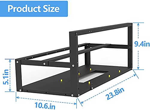 PNGOS Mining Rig Frame Mining Rig Frame Acero Open Air Mining Frame Rig Case hasta 6/8 GPU para ETH Ethereum Bitcoin Mining Accesorios Herramientas