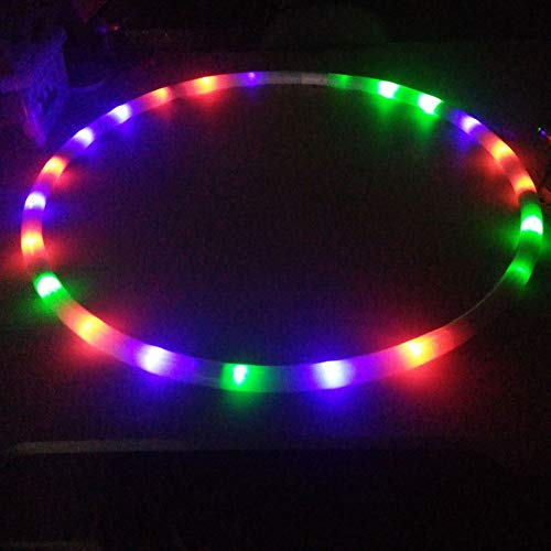 POHOVE Hula Hoops LED Hula Hoops, aros de Hula que cambian de color, múltiples luces para adultos y niños, aro de baile multicolor de peso suelto, culturismo, fitness, hula Hoops