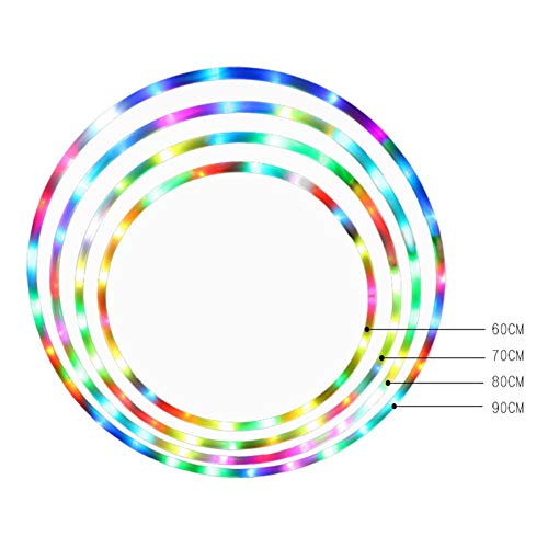 POHOVE Hula Hoops LED Hula Hoops, aros de Hula que cambian de color, múltiples luces para adultos y niños, aro de baile multicolor de peso suelto, culturismo, fitness, hula Hoops