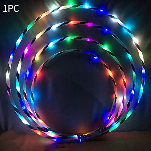 POHOVE Hula Hoops LED Hula Hoops, aros de Hula que cambian de color, múltiples luces para adultos y niños, aro de baile multicolor de peso suelto, culturismo, fitness, hula Hoops