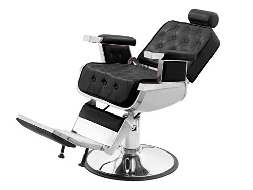 Polironeshop Eldorado - Sillón profesional para barbería, peluquería, tatuaje, color negro