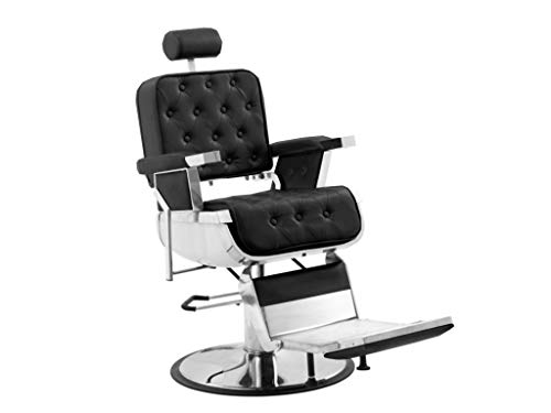 Polironeshop Eldorado - Sillón profesional para barbería, peluquería, tatuaje, color negro