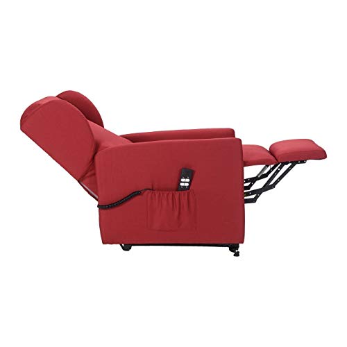 POLTRONE ITALIA - Sillón reclinable elevable alzapersona eléctrica relax para personas mayores movimiento espalda pies independientes montado 19% detraible - Sillón Angela 2 motores azules